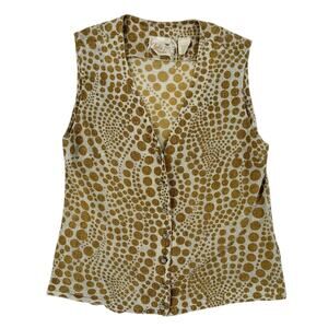 Vintage 60s Leslie Fay Original Shell Womens Medium Gold Metallic Mod Go Go